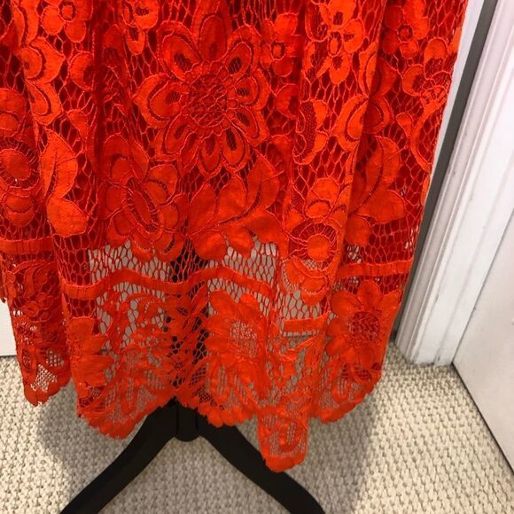 Mossimo sleeveless midi orange crocheted floral dress, size medium - Picture 7 of 12